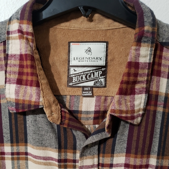 Legendary Whitetails Maroon and Tan Plaid Shirt - Picture 4 of 6